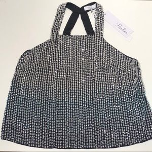 Silver sequin embellished top